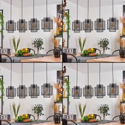 Suspension Amsoldingen Noir, 4 lumières