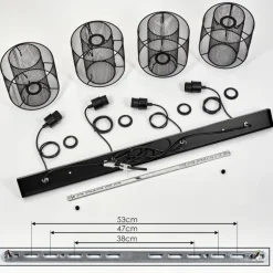 Suspension Amsoldingen Noir, 4 lumières
