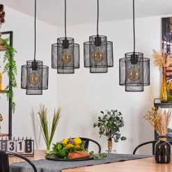 Suspension Amsoldingen Noir, 4 lumières