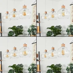 Suspension Andeer Chrome, Écru, 3 lumières