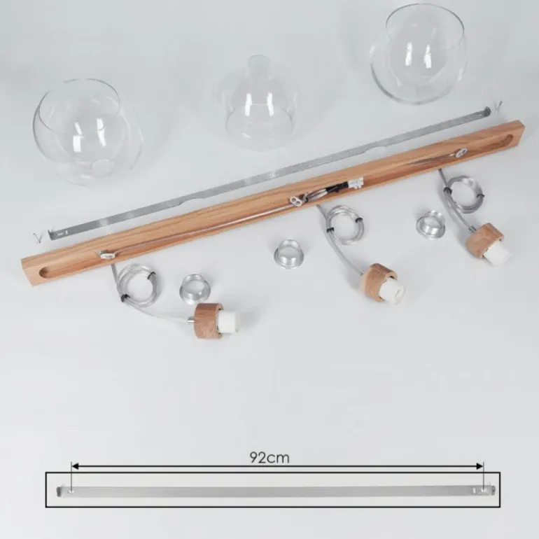 Suspension Andeer Chrome, Écru, 3 lumières