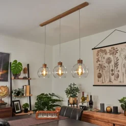 Suspension Andeer Chrome, Écru, 3 lumières