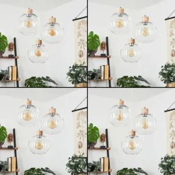 Suspension Andeer Chrome, Écru, 3 lumières