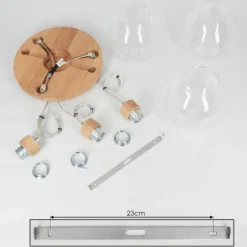 Suspension Andeer Chrome, Écru, 3 lumières