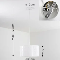 Suspension Antalya Blanc, 1 lumière