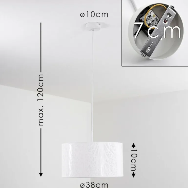 Suspension Antalya Blanc, 1 lumière