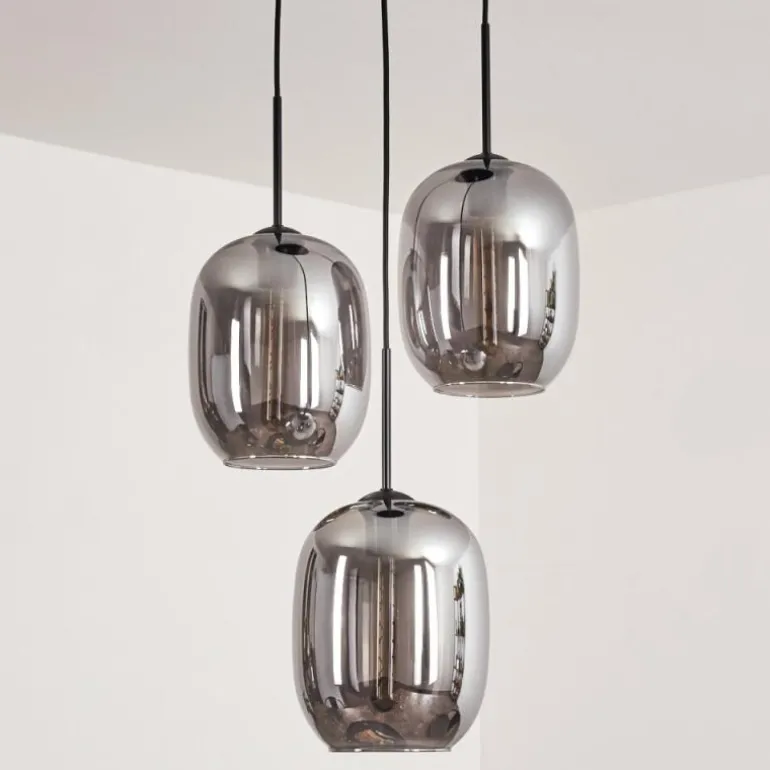 Suspension Apedo Clair, Fumé, 3 lumières
