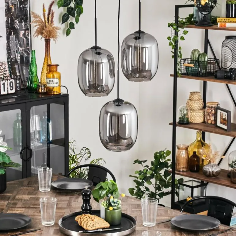 Suspension Apedo Clair, Fumé, 3 lumières