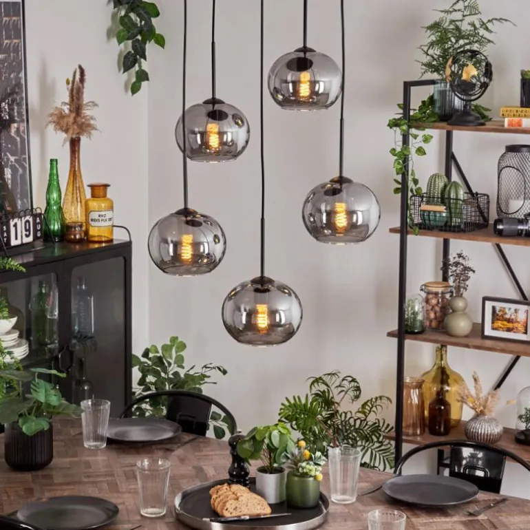 Suspension Apedo Fumé, 5 lumières