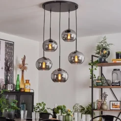 Suspension Apedo Fumé, 5 lumières