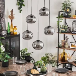 Suspension Apedo Fumé, 5 lumières