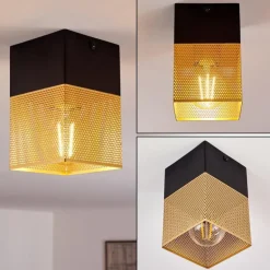 Suspension Armenie Laiton, Noir, 1 lumière