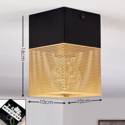 Suspension Armenie Laiton, Noir, 1 lumière