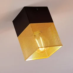 Suspension Armenie Laiton, Noir, 1 lumière