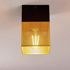 Suspension Armenie Laiton, Noir, 1 lumière