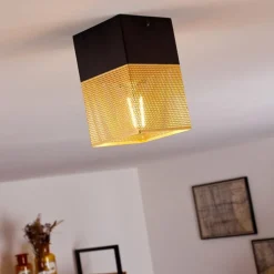 Suspension Armenie Laiton, Noir, 1 lumière