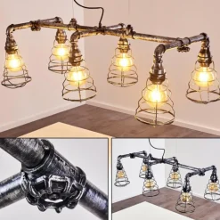 Suspension Arvika Argenté, 6 lumières