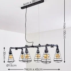 Suspension Arvika Argenté, 6 lumières