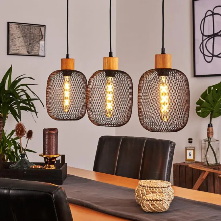 Suspension Ateponta Noir, 3 lumières