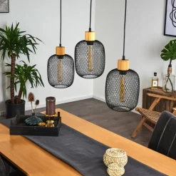 Suspension Ateponta Noir, 3 lumières