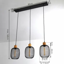 Suspension Ateponta Noir, 3 lumières