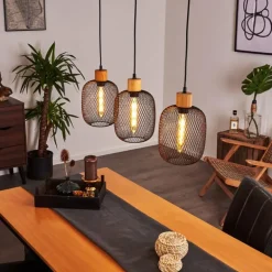 Suspension Ateponta Noir, 3 lumières