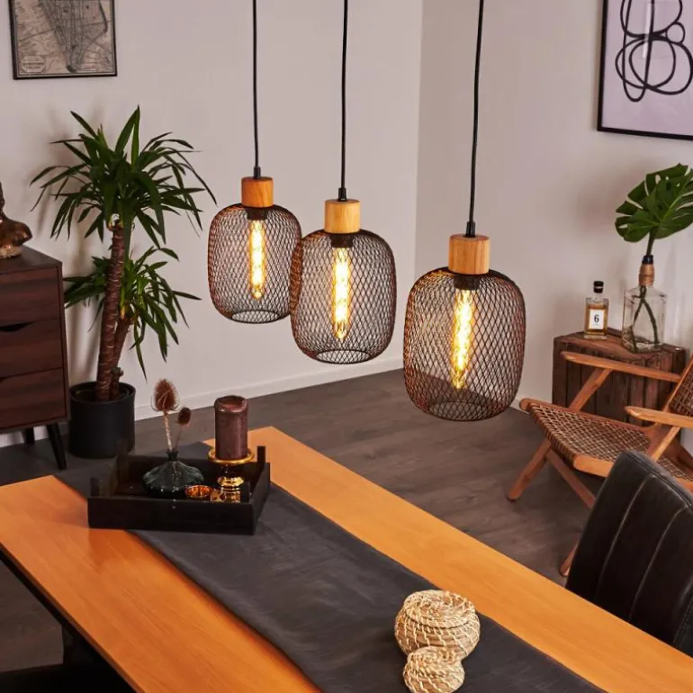 Suspension Ateponta Noir, 3 lumières