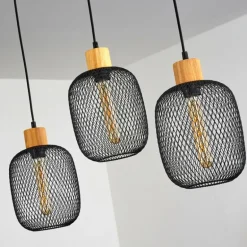 Suspension Ateponta Noir, 3 lumières