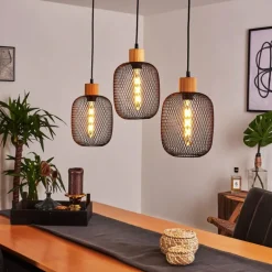 Suspension Ateponta Noir, 3 lumières