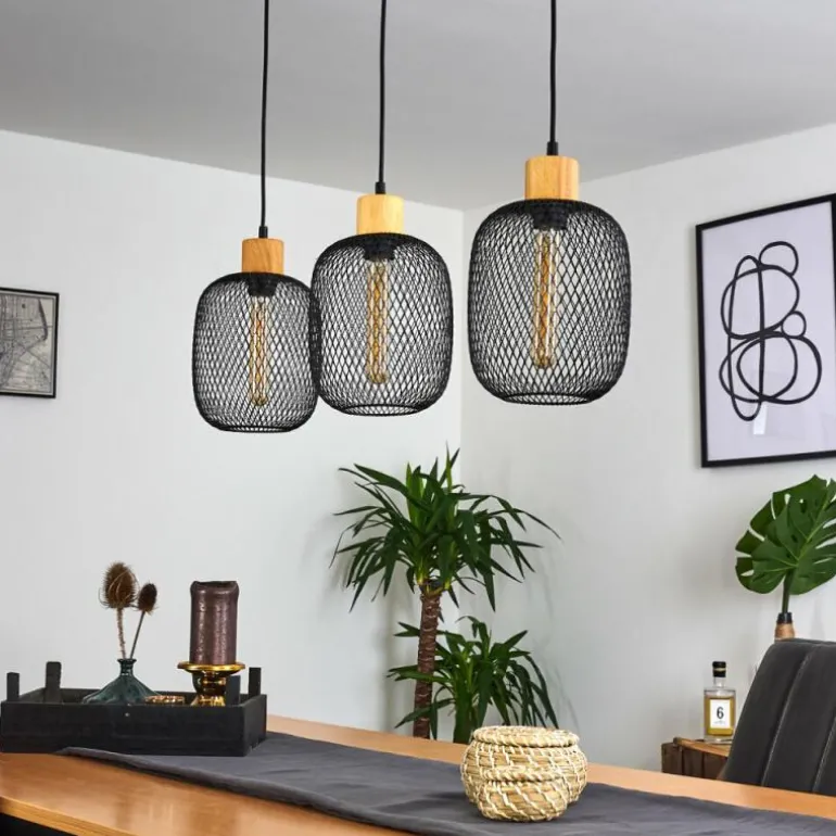 Suspension Ateponta Noir, 3 lumières