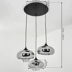 Suspension Avonlea Noir, 3 lumières