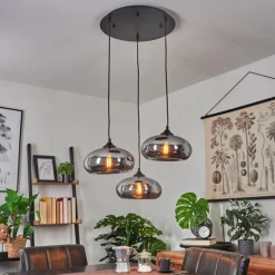 Suspension Avonlea Noir, 3 lumières