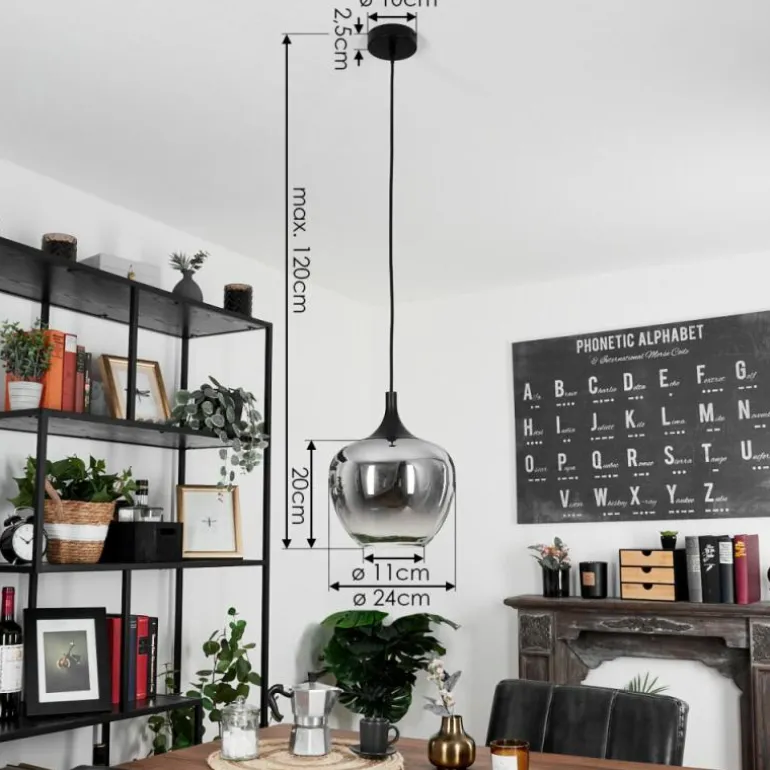 Suspension Azurara Noir, 1 lumière