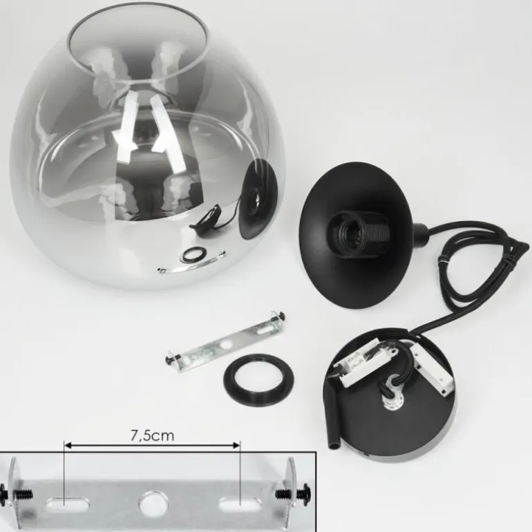 Suspension Azurara Noir, 1 lumière