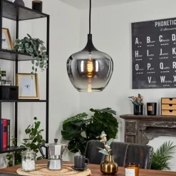 Suspension Azurara Noir, 1 lumière