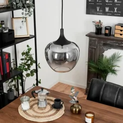 Suspension Azurara Noir, 1 lumière