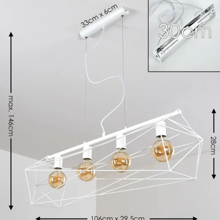 Suspension Babol Blanc, 4 lumières
