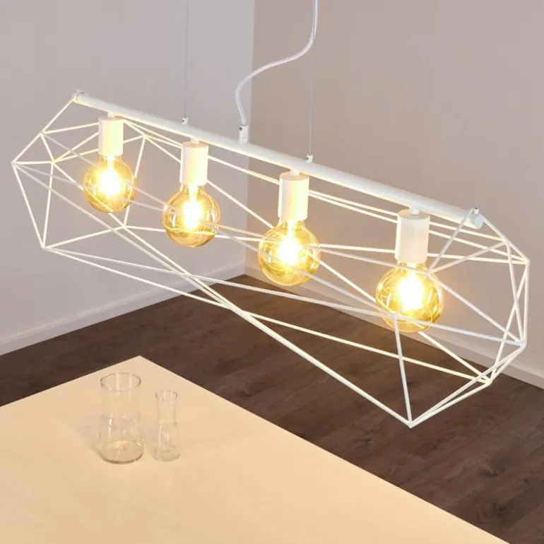 Suspension Babol Blanc, 4 lumières