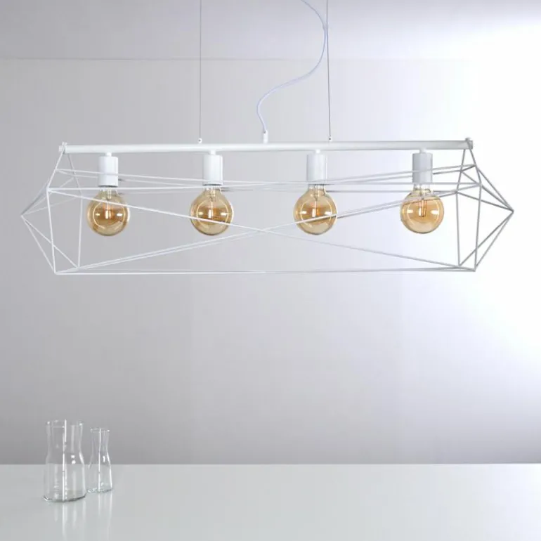Suspension Babol Blanc, 4 lumières