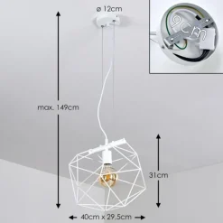 Suspension Babol Blanc, 1 lumière