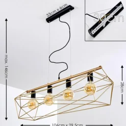 Suspension Babol Noir, 4 lumières