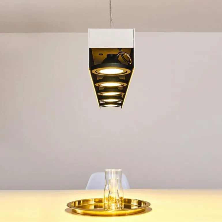 Suspension Bacoor LED Noir, Blanc, 5 lumières