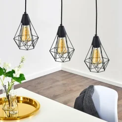 Suspension Baguio Noir, 3 lumières