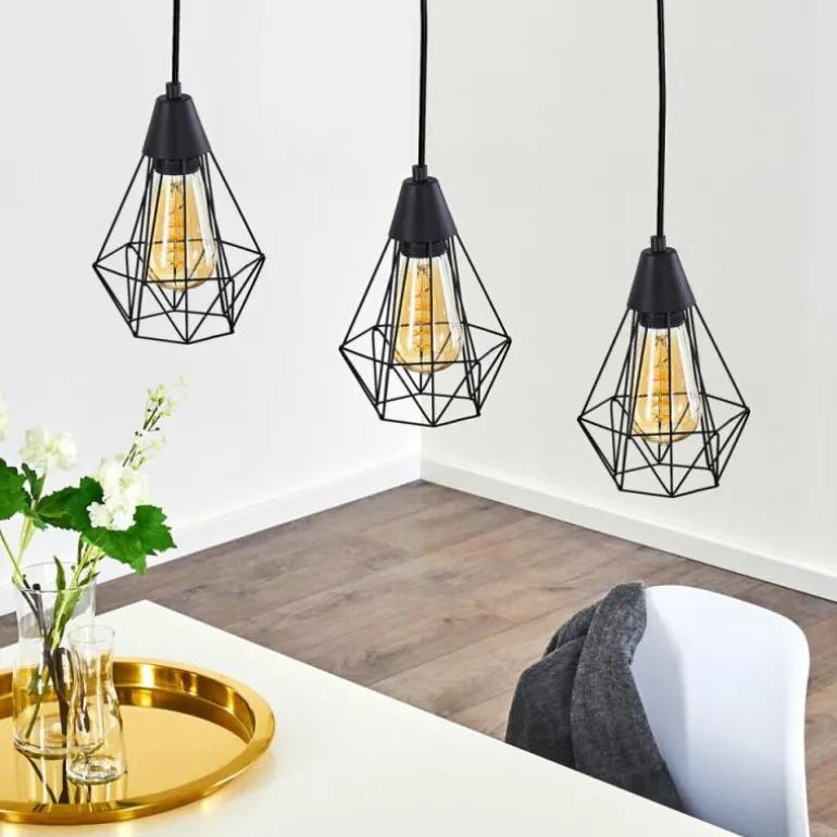 Suspension Baguio Noir, 3 lumières