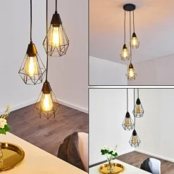 Suspension Baguio Noir, 3 lumières