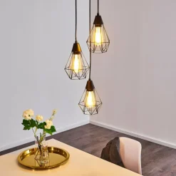 Suspension Baguio Noir, 3 lumières