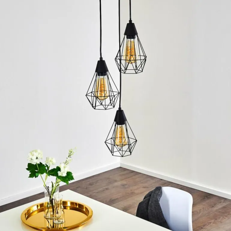 Suspension Baguio Noir, 3 lumières