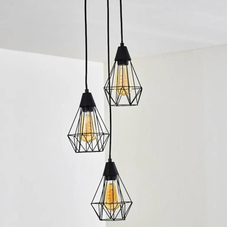 Suspension Baguio Noir, 3 lumières