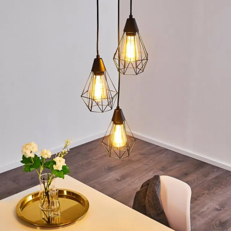 Suspension Baguio Noir, 3 lumières