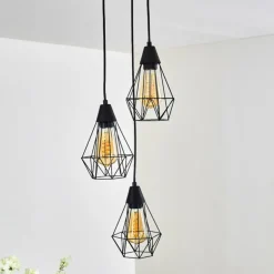 Suspension Baguio Noir, 3 lumières